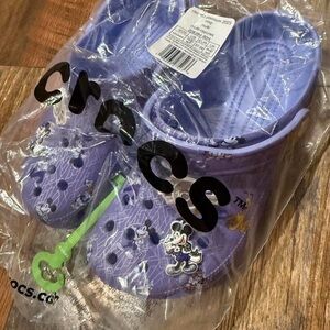 CROCS Purple Clogs with Mickey Mouse Pattern